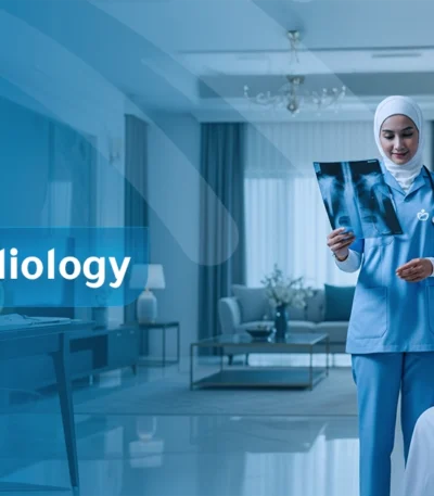 Convenient home radiology services — portable imaging (X-ray, ultrasound, Doppler, ECG, EEG…) delivered to your home, for accurate diagnostics with comfort, privacy and fast results.